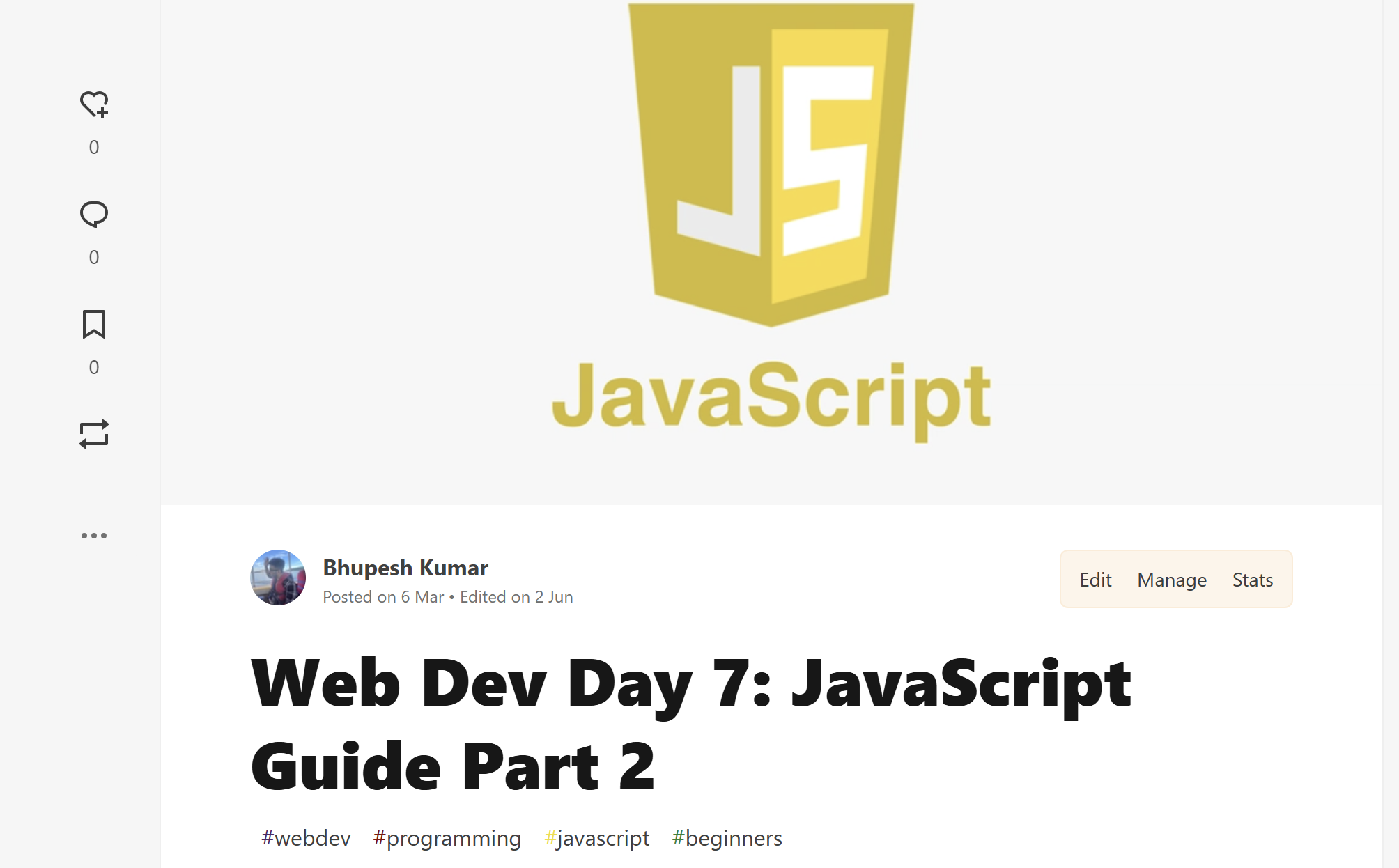 JavaScript Guide Part 2 Post Cover