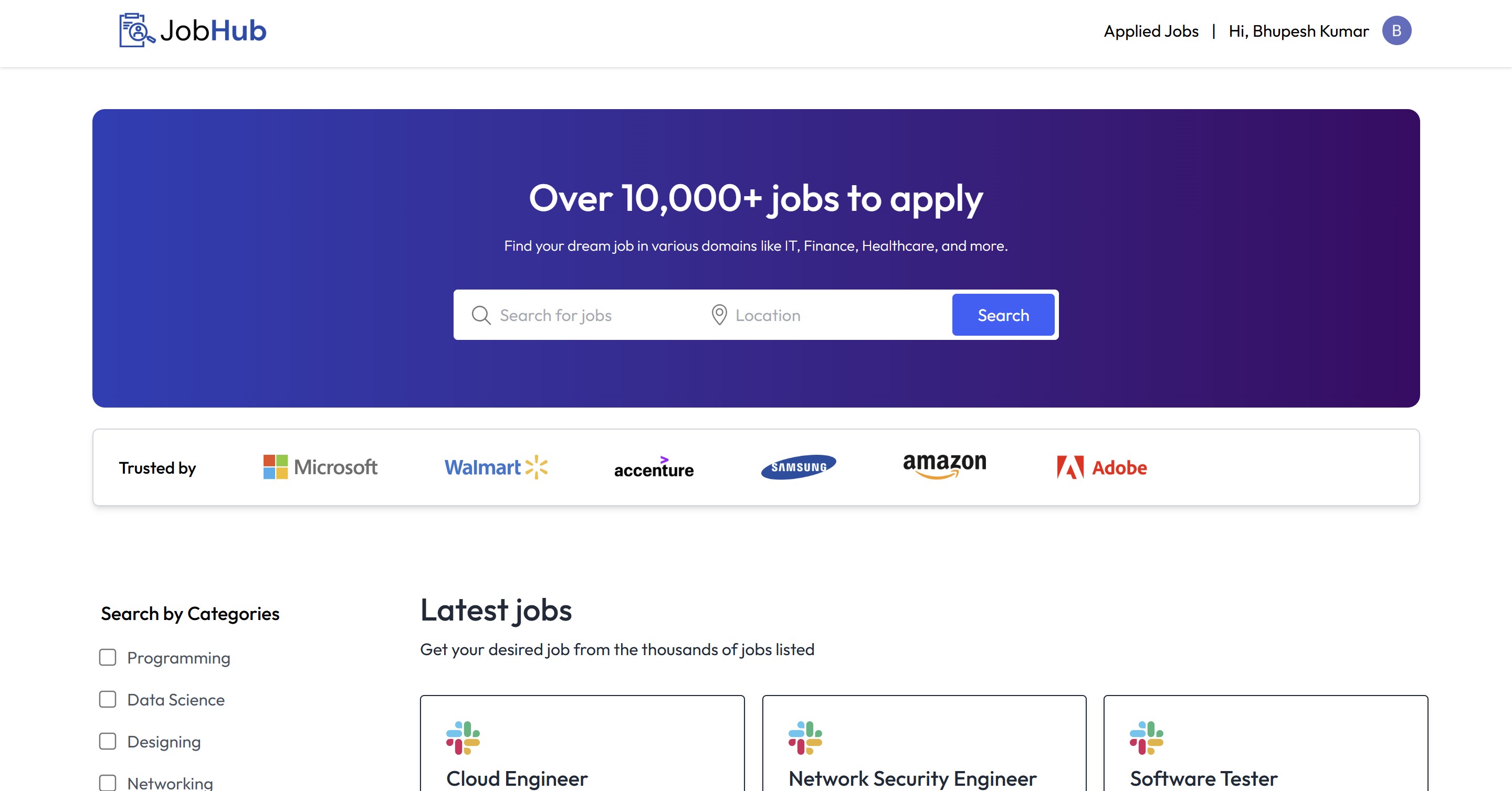JobHub Job Portal Preview