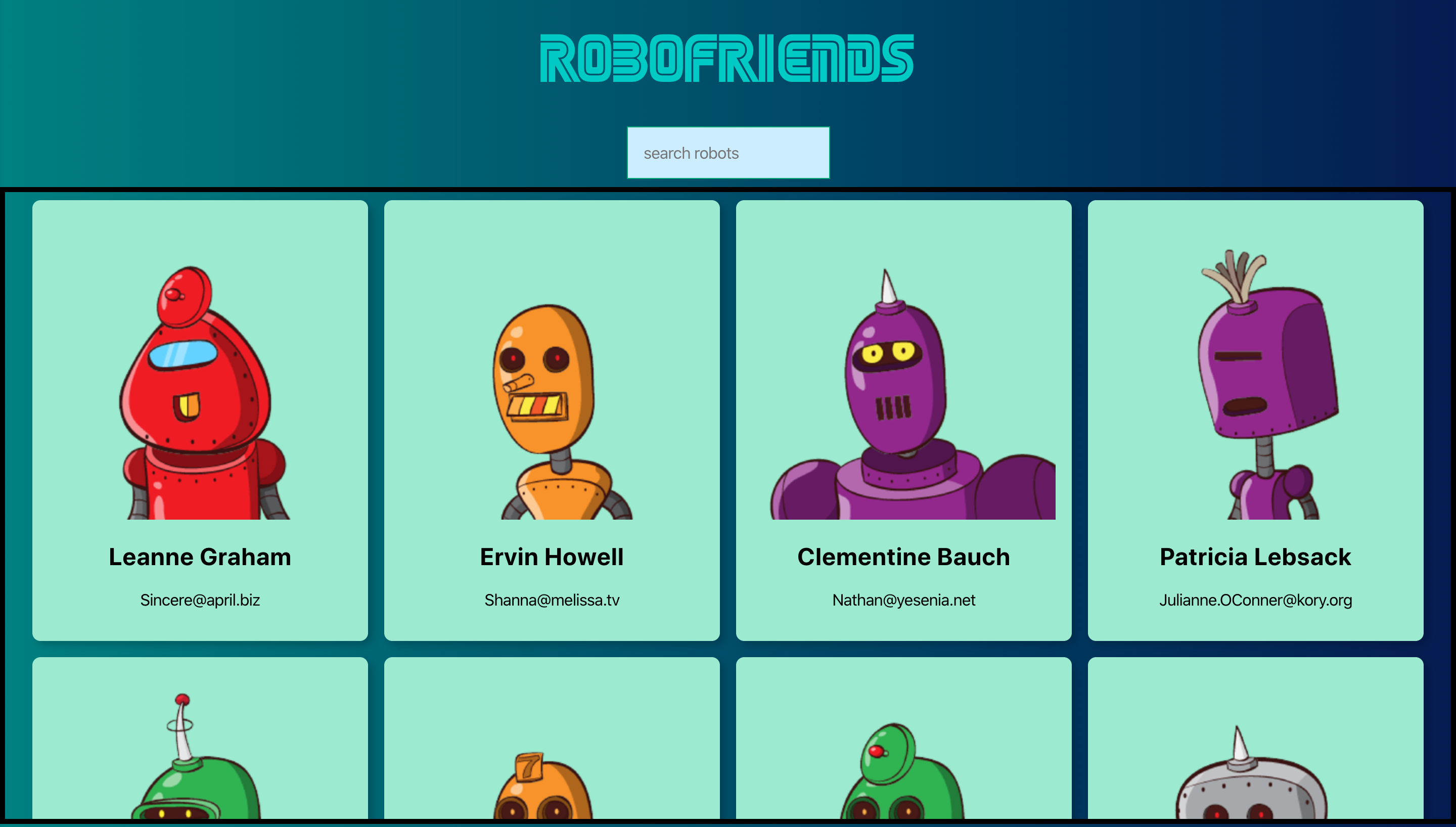 Robofriends App Preview