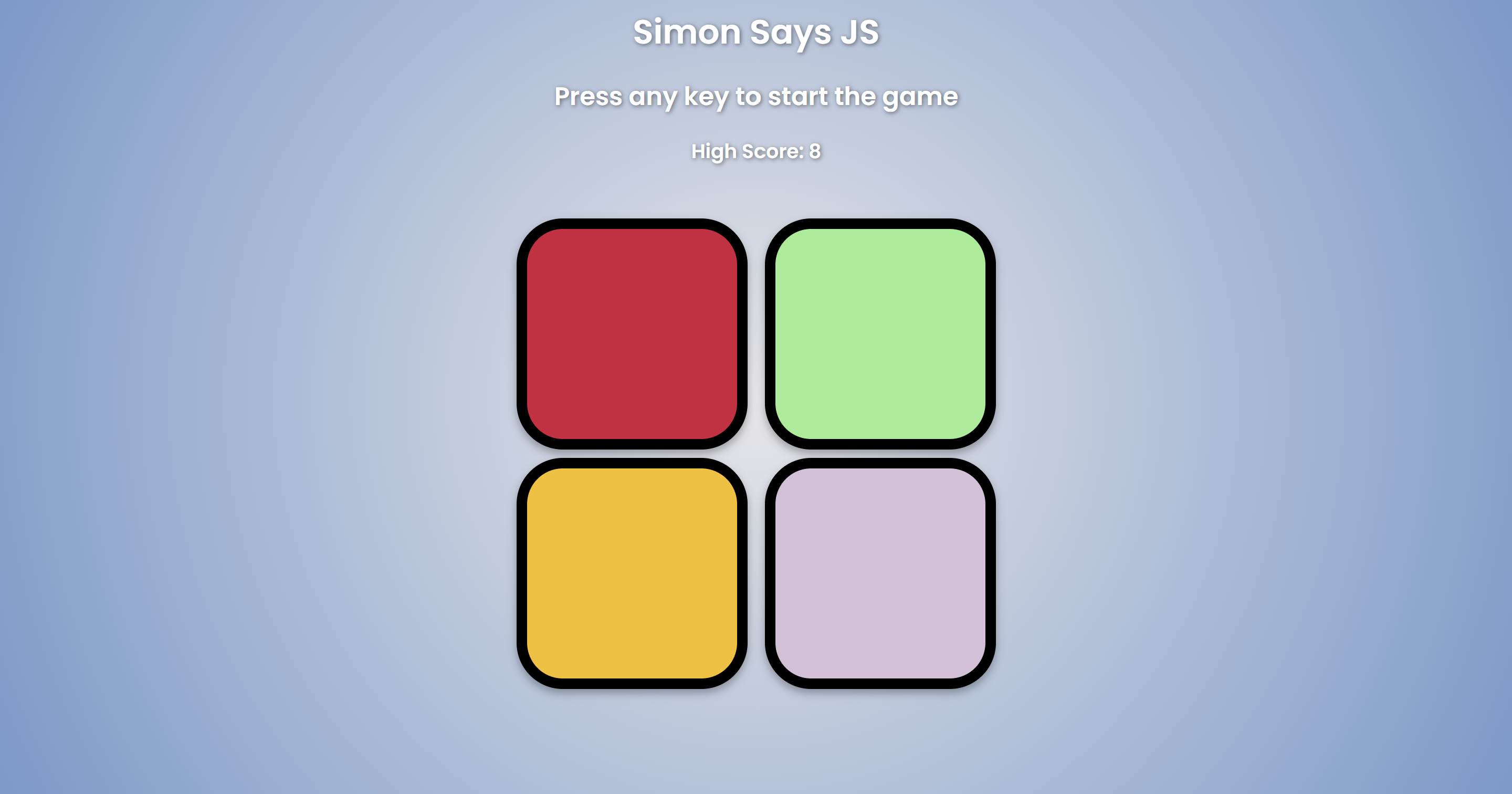 SimonSays-JS Project Screenshot