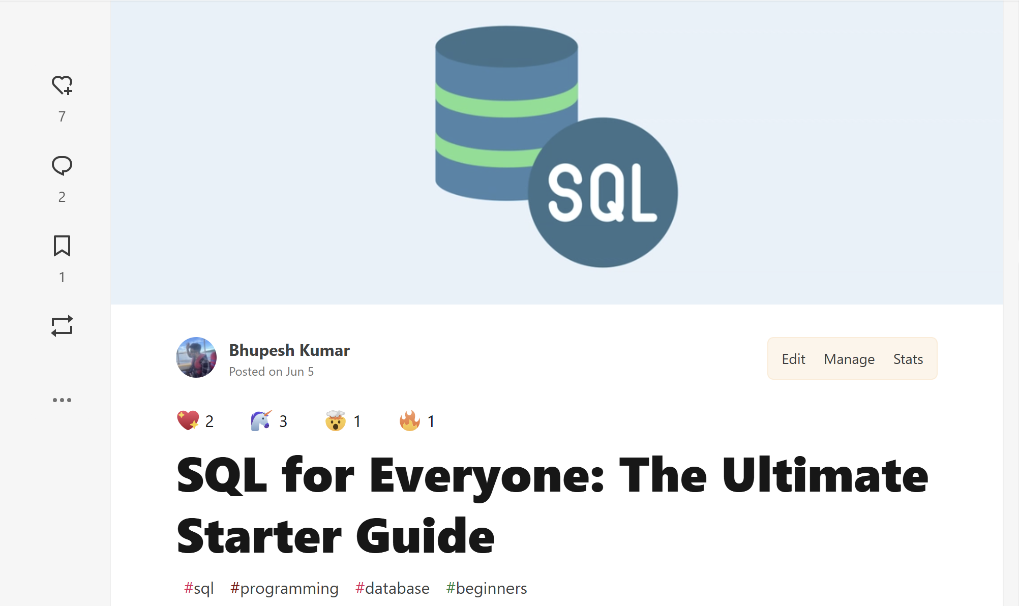 Cover image for SQL Starter Guide