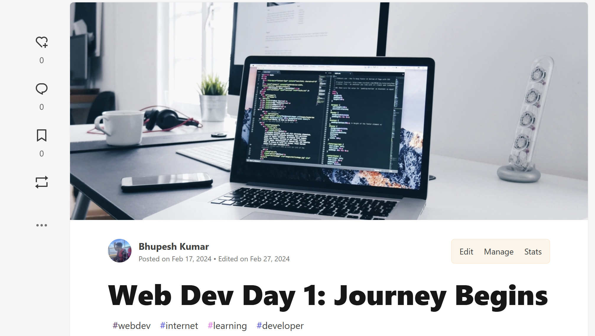Web Dev Journey Begins Post Cover